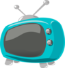 Blue Retro Television Clip Art